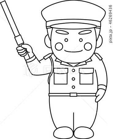 男性キャラクター警備員のイラスト素材