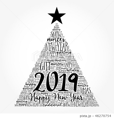 Happy New Year 2019, Christmas word cloud 46270754