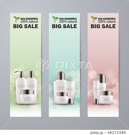 Set of realistic green glass bottles eco cosmetic Set of realistic green glass bottles eco cosmetic 46272489