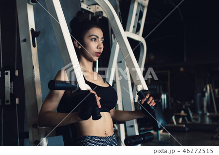 Sporty woman exercise gym club. Sporty woman exercise gym club. 46272515