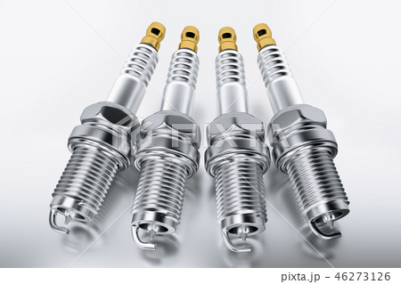 Spare parts spark plugs on white background for car and motorcycle Spare parts spark plugs on white background for car and motorcycle 46273126