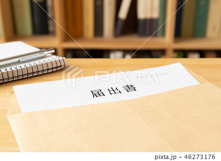 届出書　本棚　提出書類　資料　手続き　用紙 46273176