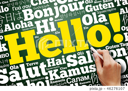 Hello word cloud in different languages 46276107