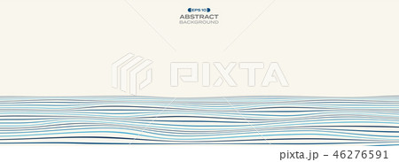 Extra wide of color level of blue stripe line wavy 46276591