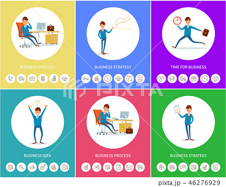 Business Strategy Process, Presenter with Charts Business Strategy Process, Presenter with Charts 46276929