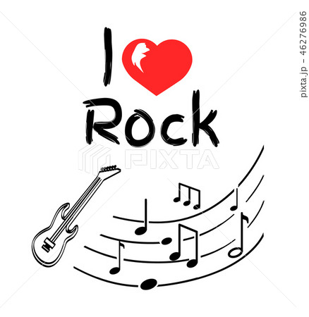 Love Rock Music Style Poster with Notes Sketches 46276986
