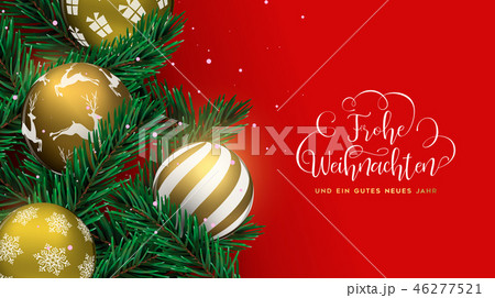 Red Christmas tree bauble banner in german 46277521
