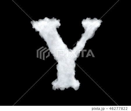 3d rendering of a letter-Y-shaped cloud isolated on black background. 46277822