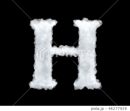 3d rendering of a letter-H-shaped cloud isolated on black background. 46277929
