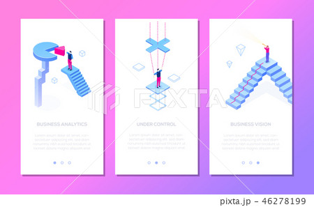 Business situations - set of isometric vector vertical web banners 46278199