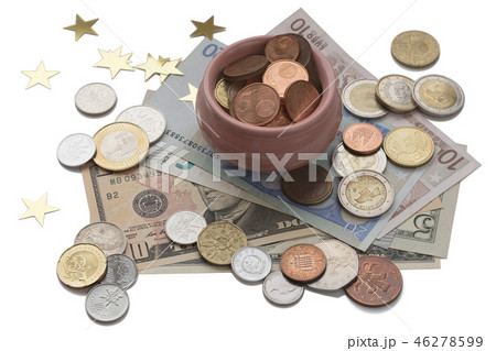 Cup of plenty isolated on white, symbol of wealth 46278599