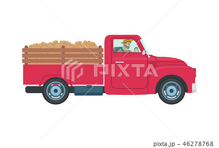 Car with Trailer and Cargo Vector Illustration Car with Trailer and Cargo Vector Illustration 46278768