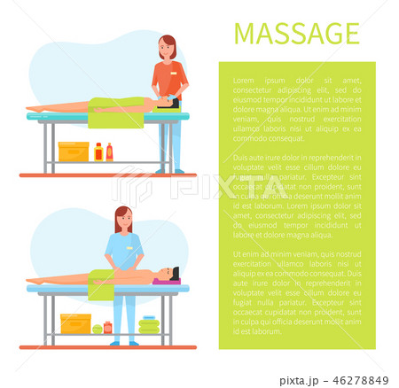 Facial and Abdominal Belly Massage Poster Vector 46278849