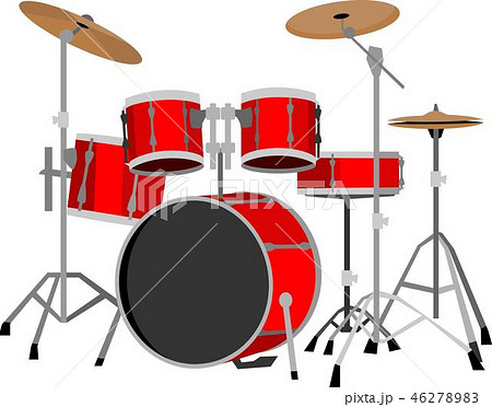Red Drum Set Music Instrument Red Drum Set Music Instrument 46278983