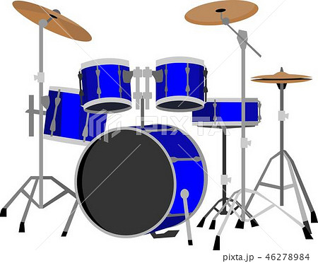 Blue Drum Set Music Instrumentのイラスト素材