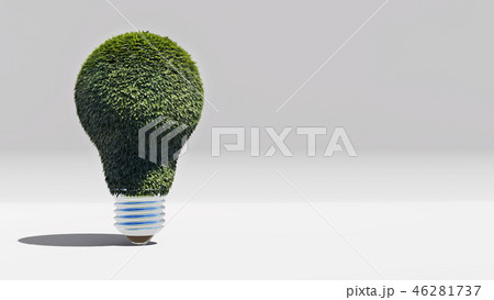 Green energy bulb, 3D rendering 46281737