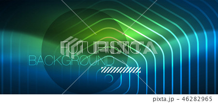 Neon glowing lines, magic energy space blue light concept, abstract background wallpaper design 46282965