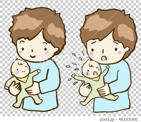 Vector dad and baby stop crying Stop crying set 46285000