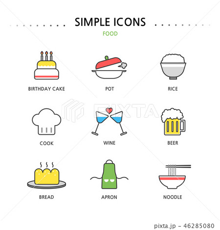 ケーキ 鍋 茶碗 46285080