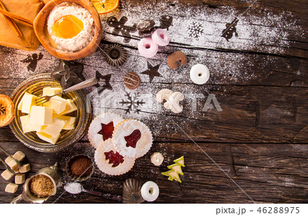 Christmas homemade sweets. Top view. Christmas homemade sweets. Top view. 46288975