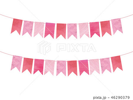 flag garland pink red 46290379