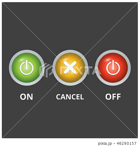 Set of 3 Coloured Buttons on Light Dark Grey Backg 46293157