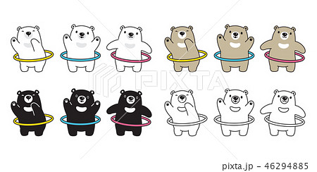 Bear vector polar bear Hula hoop sport fat gym 46294885