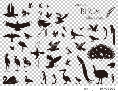 鳥のシルエット素材集のイラスト素材 鳥のシルエット素材集のイラスト素材