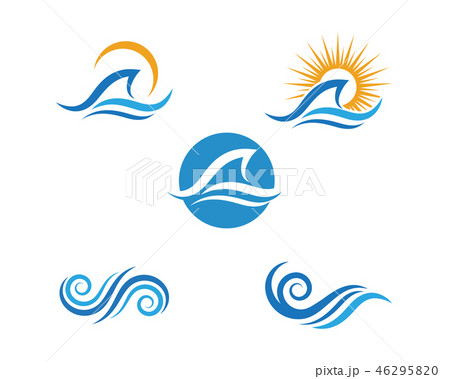 Water wave icon vector 46295820