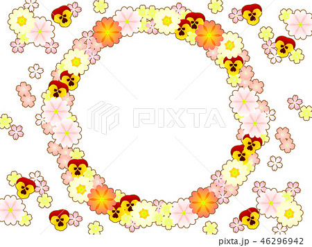 春の花のフレーム 46296942