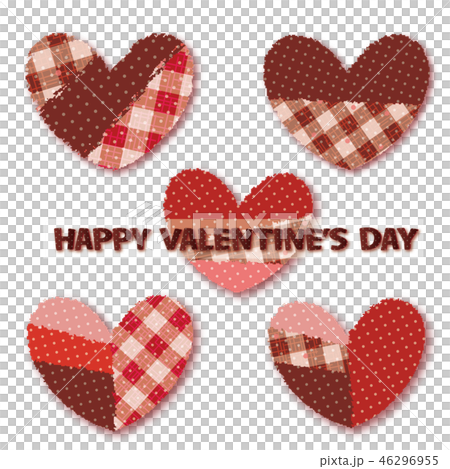 パッチワーク風ハート 背景素材のイラスト素材