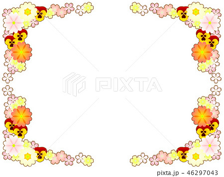 春の花のフレーム 46297043