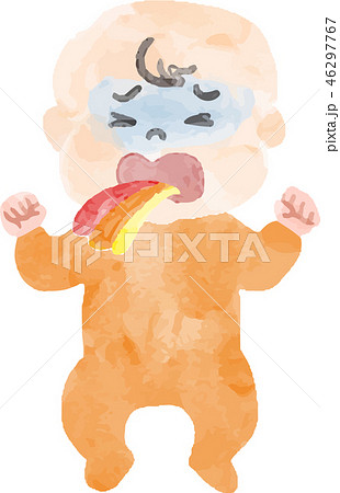 嘔吐する赤ちゃん 嘔吐する赤ちゃん 46297767