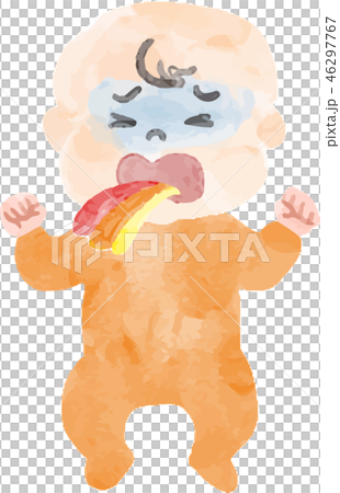 嘔吐する赤ちゃん 嘔吐する赤ちゃん 46297767