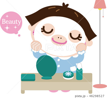 顔のパックをする（パジャマ1） 46298527