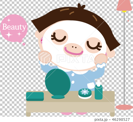 顔のパックをする（パジャマ1） 46298527