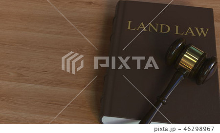 LAND LAW book and court gavel. 3D rendering LAND LAW book and court gavel. 3D rendering 46298967