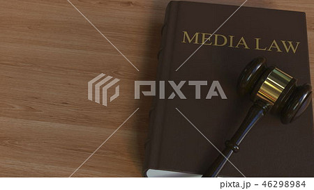 MEDIA LAW book and court gavel. 3D rendering MEDIA LAW book and court gavel. 3D rendering 46298984