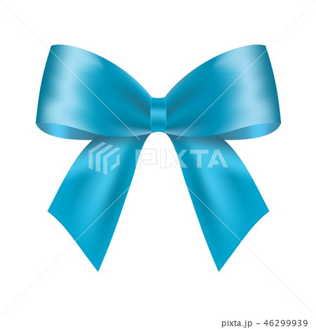 Decorative blue bow. Vector bow for page decor Decorative blue bow. Vector bow for page decor 46299939