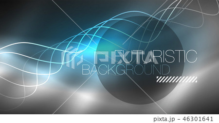 Neon lines wave background. Abstract composition 46301641