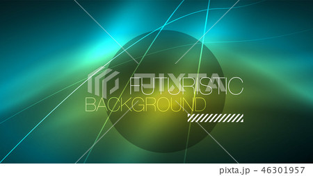 Digital technology abstract background - neon geometric design. Abstract glowing lines. Colorful 46301957