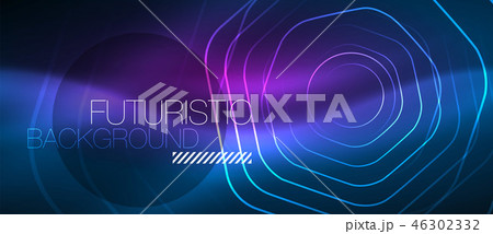 Neon glowing lines, magic energy space blue light concept, abstract background wallpaper design Neon glowing lines, magic energy space blue light concept, abstract background wallpaper design 46302332