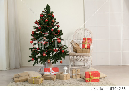 Christmas Home Interior Christmas tree with gifts holiday new year winter 46304223