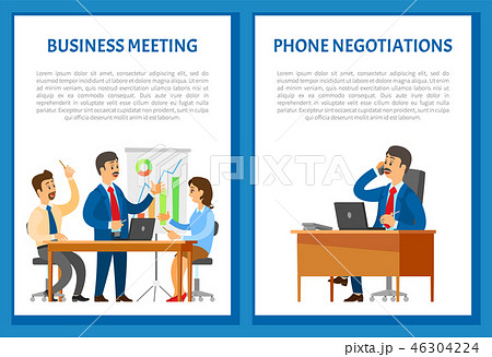 Business Meeting with Speaker Pointing on Charts 46304224