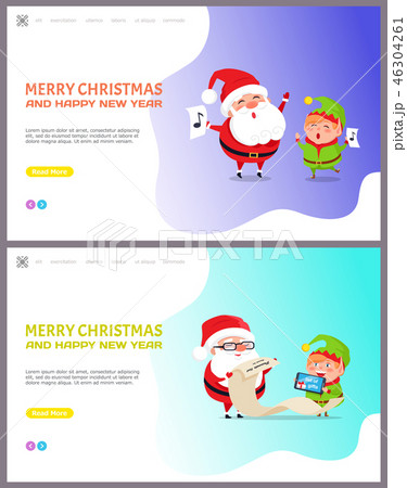 Webpage Merry Christmas and Happy New Year Vector 46304261