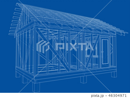 Private house sketch. Vector 46304971