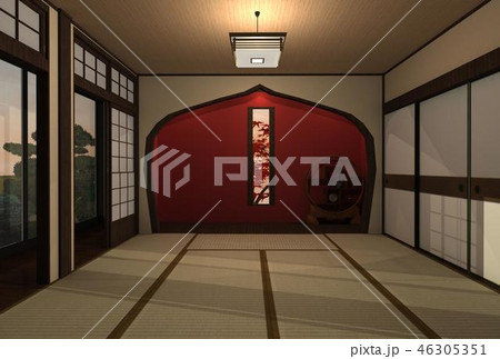 和室 床の間のイラスト素材