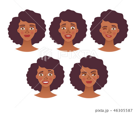 face of African woman - set face of African woman - set 46305587