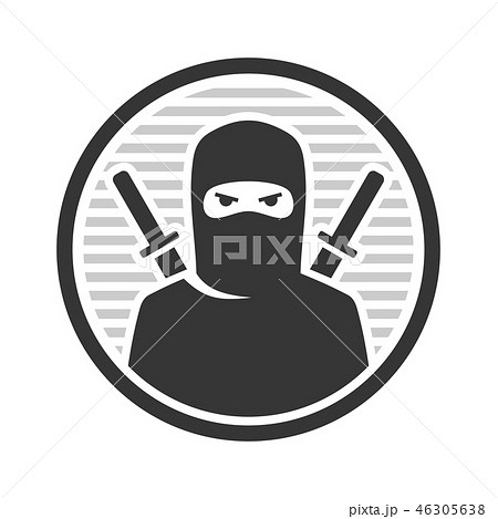 Ninja Warrior Logo Icon On White Background のイラスト素材