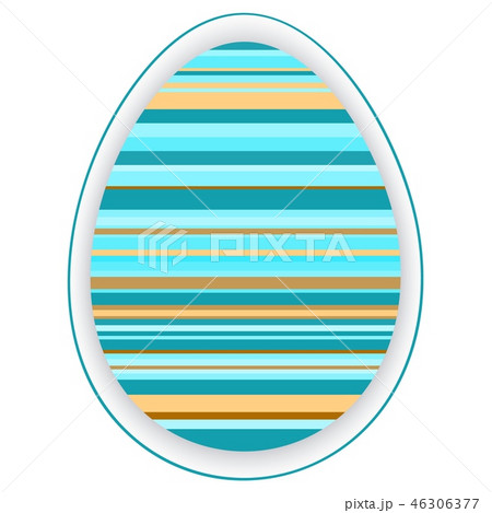 Card template with multicolor striped easter egg Card template with multicolor striped easter egg 46306377